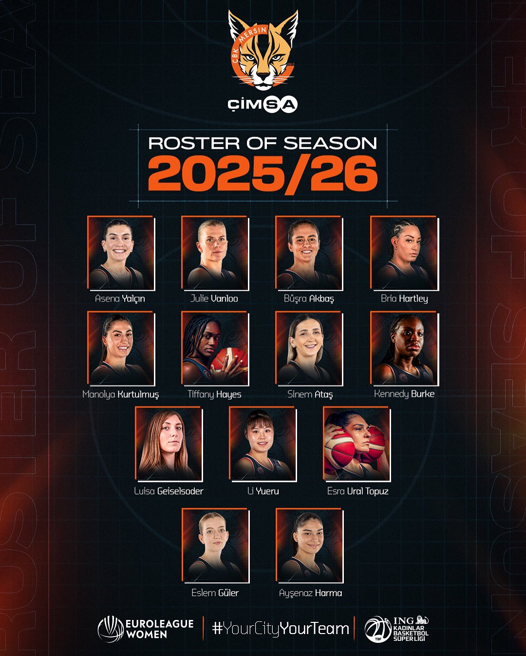 土耳其豪门梅尔辛队公布下赛季大名单：中国球员李月汝在列