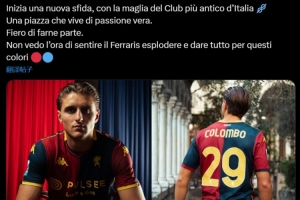 租借加盟热那亚！科隆博社媒：为成为其中一员感到自豪